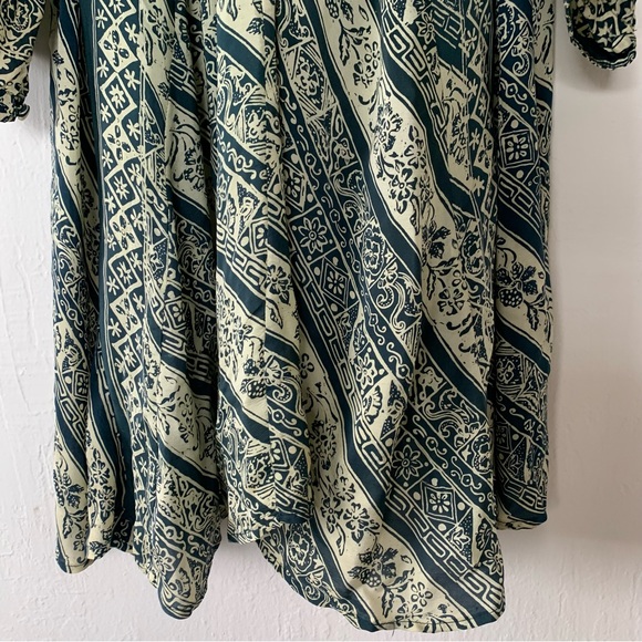 Natalie Martin Green Print Silk Midi Tunic Dress - Picture 5 of 8